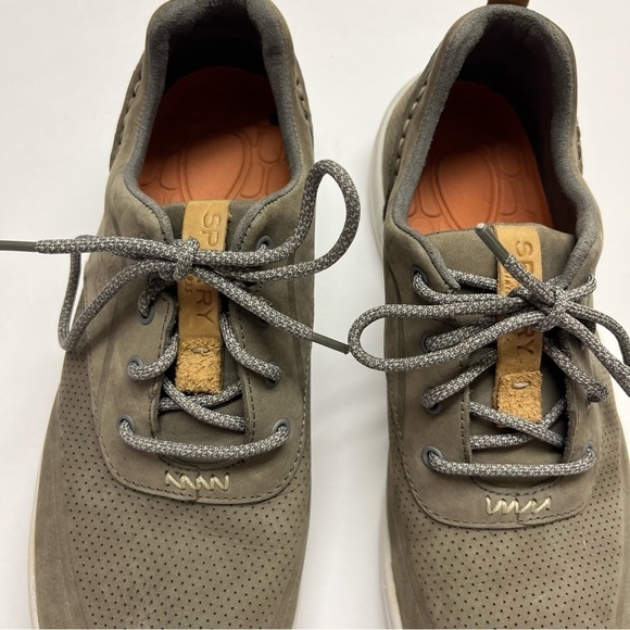 *SOLD* Sperry Top-Sider Mens Gamefish Gray Leather Lace Up Perforated Sneakers - Picture 3 of 9